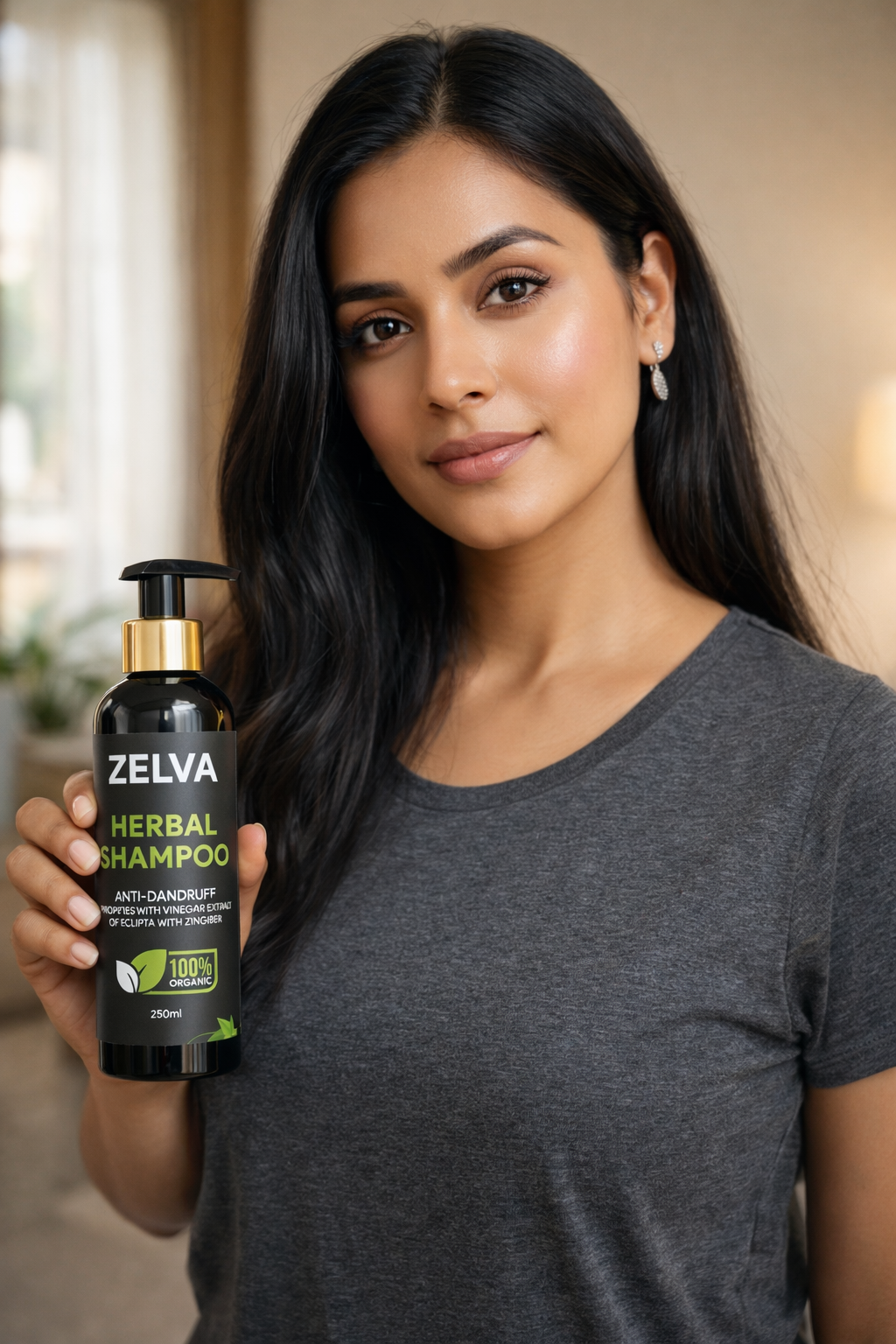 Zelva Herbal Shampoo — Anti-Dandruff Formula with Vinegar Extract of Eclipta & Zingiber